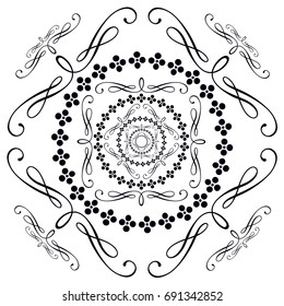 black and white vector mandala tattoo