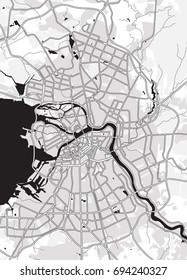 Black - white vector map of Saint Petersburg, Russia. City plan Saint Petersburg.Vector illustration.
