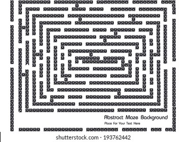 black and white vector maze background