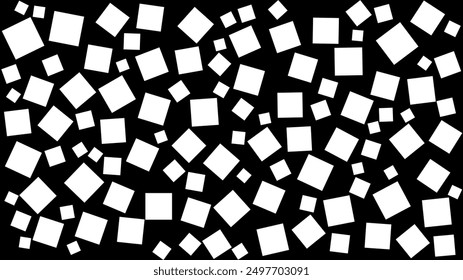 Black and white vector memphis background with geometric shapes
