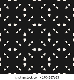 Black and white vector minimalist seamless pattern. Subtle minimal geometric ornament, abstract monochrome background texture. Simple wallpapers with small dots, tiny shapes. Repeated dark design