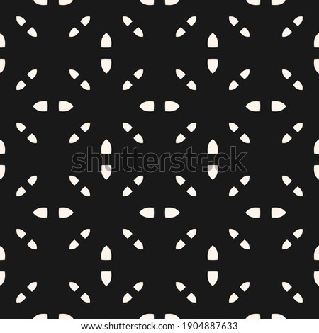 Black and white vector minimalist seamless pattern. Subtle minimal geometric ornament, abstract monochrome background texture. Simple wallpapers with small dots, tiny shapes. Repeated dark design