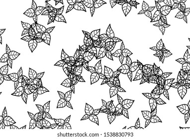 Black and White vector natural artwork with leaves. Brand new colored illustration in blurry style with leaves. The best design for your business.