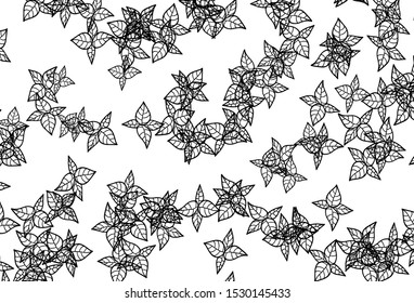 Black and White vector natural background with leaves. Brand new colored illustration in blurry style with leaves. Hand painted design for web, wrapping.