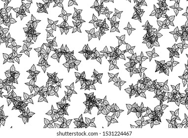 Black and White vector natural background with leaves. Decorative illustration with doodles on abstract template. The best design for your business.