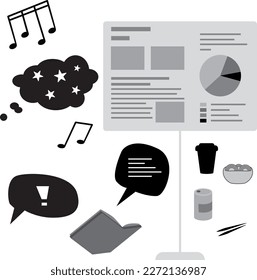 black and white vector objects