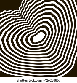 black and white vector optical illusion geometrical figure heart background