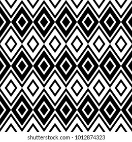 Ornamento vetorial preto e branco, padrão geométrico sem emenda abstrato