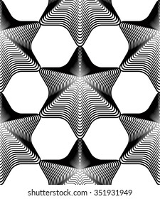 Black and white vector ornamental pattern, seamless art background decorated with monochrome lines, best for graphic and web design. Geometric ornate decoration.
