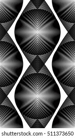 Black and white vector ornamental pattern, seamless art background decorated with monochrome lines, best for graphic and web design. Endless ornate decoration.