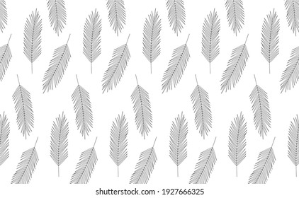 Patrón de rama de palma vector blanco y negro. Idea para colorear libros, ilustraciones, patrones de tejidos