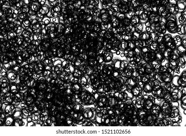 Black and white vector pattern with spheres. Glitter abstract illustration with blurred drops of rain. Design for your business advert.