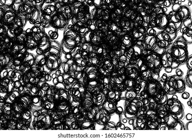 Black and white vector pattern with spheres. Abstract illustration with colored bubbles in nature style. Design for your business advert.