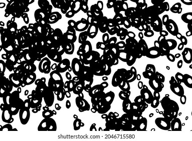 Black and white vector pattern with spheres. Abstract illustration with colored bubbles in nature style. Template for your brand book.