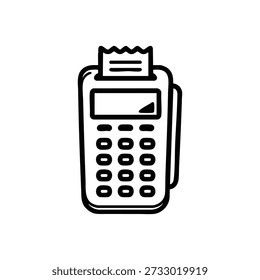 Black and white vector payment terminal icon secure electronic transaction cyber security concept