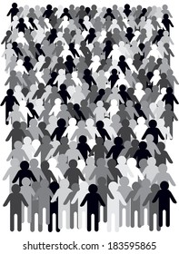 black and white vector people crowd