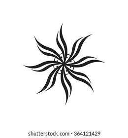 Black and white vector picturesquely beautiful figure.