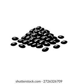 Pila de Vector blanco y negro de frijoles ilustración de cosecha agrícola