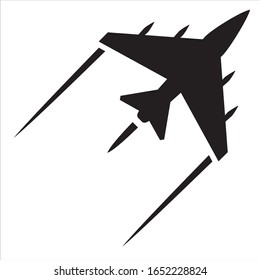 black and white vector plane icon