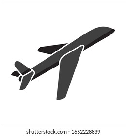 black and white vector plane icon