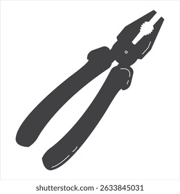 Black and white vector of pliers. Perfect for engineering, repair tools, industrial themes, or minimalist vector design illustrations.