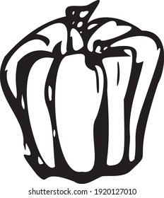 black and white vector pumpkin sketch