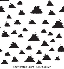 Black and white vector relief structure with scrapes of shreds and sponge prints of a triangular shape particles randomly distributed in random Fabric design textile wallpaper clothing dress card