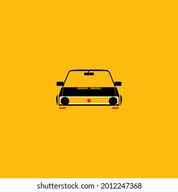 Black white vector retro car