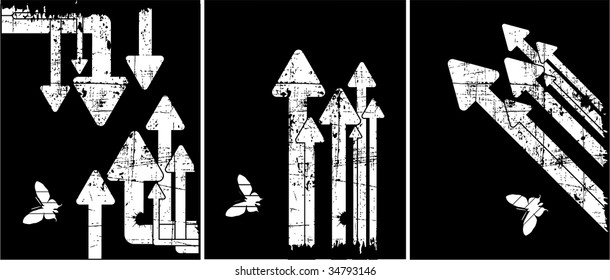the black and white vector retro grunge background set