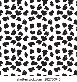 Black and white vector seamless abstract background,leopard pattern
