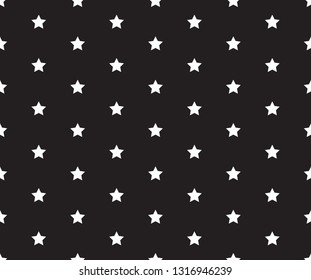 Black and white vector seamless pattern with stars