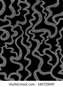 Black and white vector seamless pattern with lines