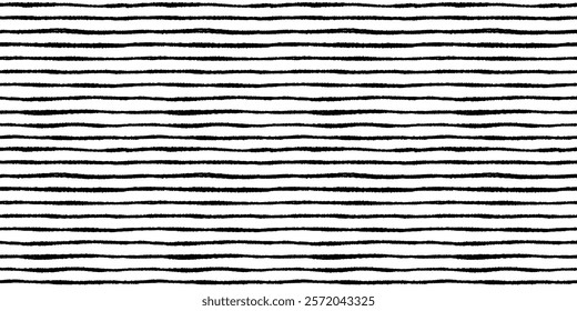 Black and white vector seamless pattern with thin grungy stripes for modern clothing design and backgrounds