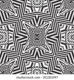 Black and white vector seamless pattern. Abstract background, cloth vector pattern, goose foot