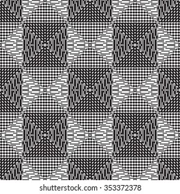Black and white vector seamless pattern. Abstract background, cloth vector pattern, goose foot