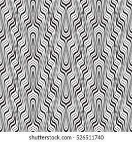 Black and white vector seamless pattern. Abstract background