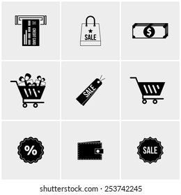 Black and white vector set of minimalist icons
