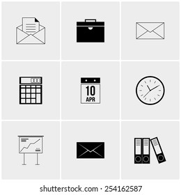 Black and white vector set of minimalist icons