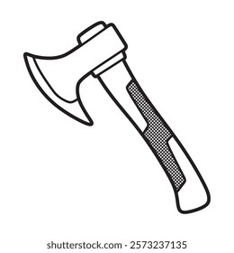 black and white vector, short axe facing left