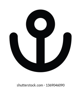 A black and white vector silhouette of an anchor