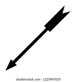 A black and white vector silhouette of an arrow