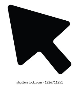 A black and white vector silhouette of an arrow