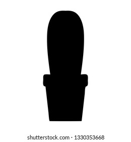 A black and white vector silhouette of a cactus