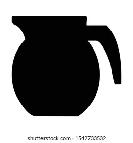 A black and white vector silhouette of a coffee pot