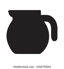Una silueta vectorial en blanco y negro de una cafetera