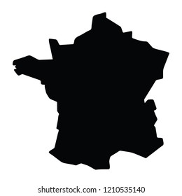 A black and white vector silhouette of the country France