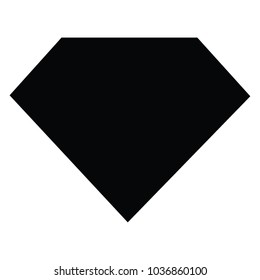 A black and white vector silhouette of a diamond
