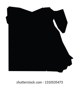 A black and white vector silhouette of Egypt