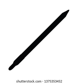 A black and white vector silhouette of an eyeliner pencil