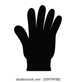 A black and white vector silhouette of a glove